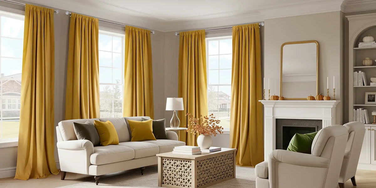 Traditional Living Room — Golden Velvet for the Harvest Season