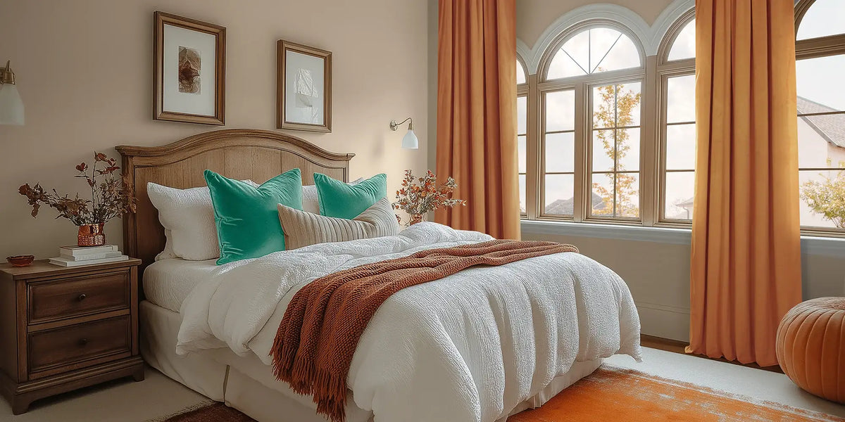 Traditional Bedroom — Pumpkin at the Arched Window