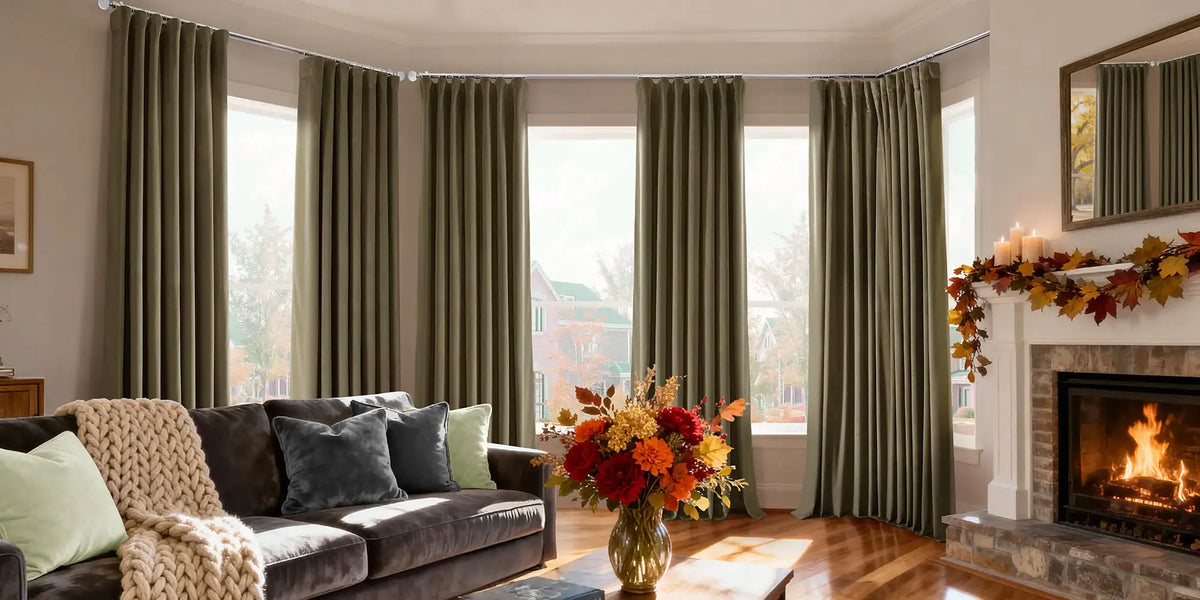 Traditional Living Room — Bay Window in Autumn Velvet