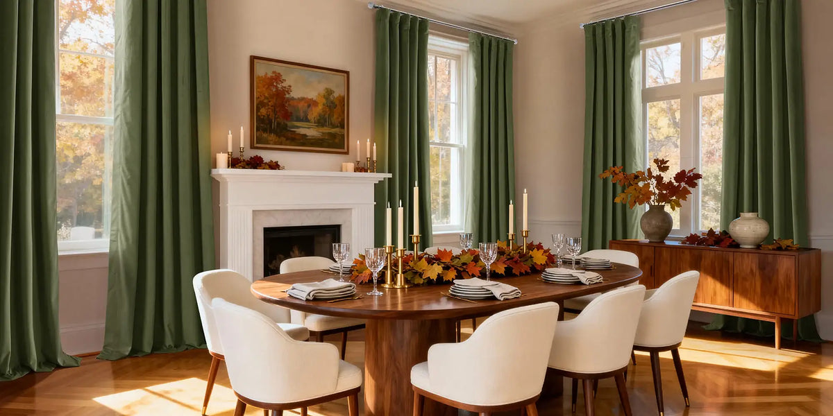 Traditional Dining Room — Hunter Green for the Harvest Table