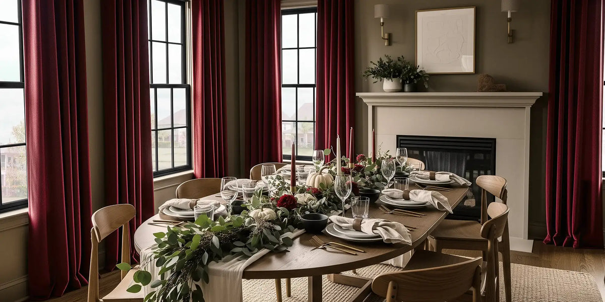 Moody Contemporary Dining Room — Burgundy Sets the Scene