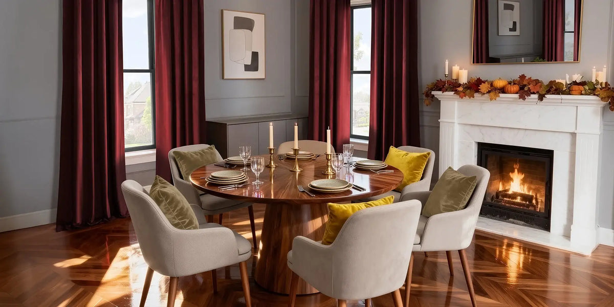 Traditional Dining Room — Burgundy by Firelight