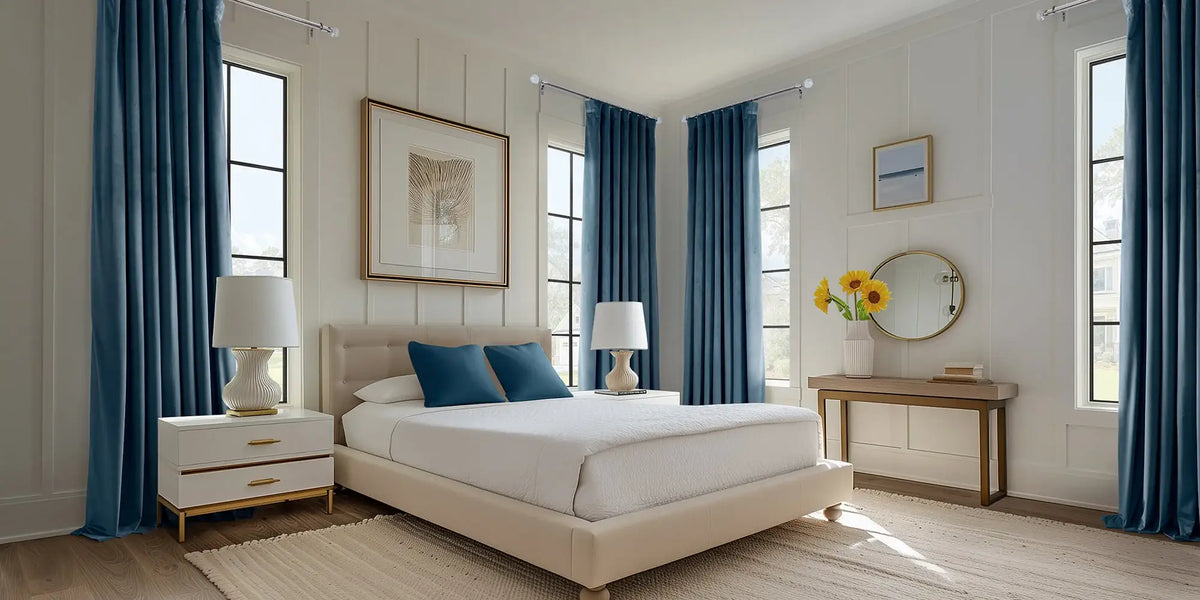 Modern Bedroom — Blue Velvet, Every Window