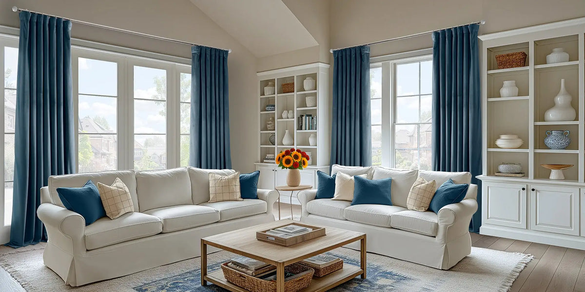 Transitional Living Room — Blue That Elevates