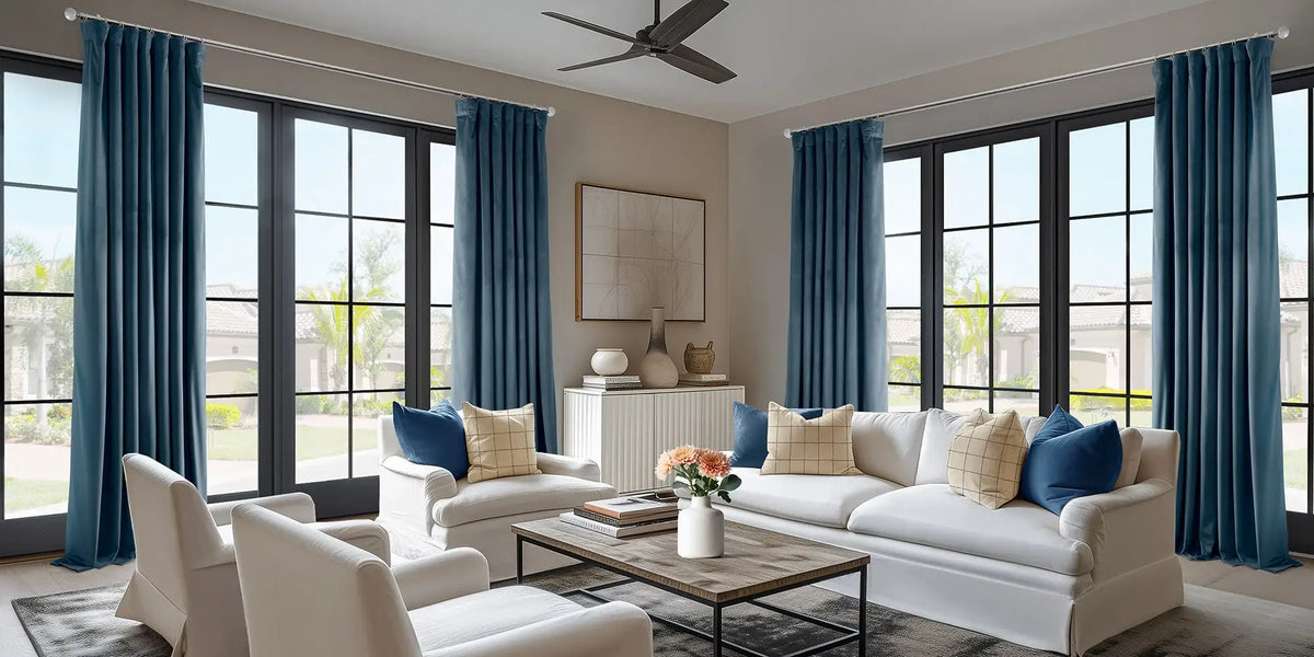 Contemporary Living Room — Indoor-Outdoor in Blue