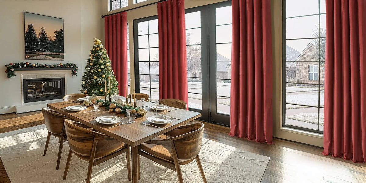 Contemporary Dining Room — Red for the Holidays