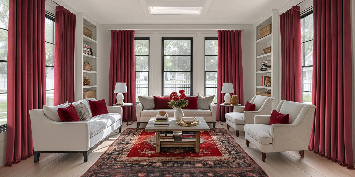 Traditional Living Room — Red That Wraps the Room