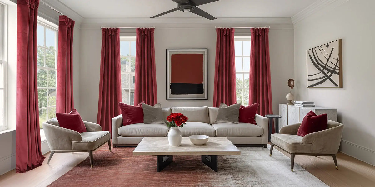 Contemporary Living Room — Red Against Grey