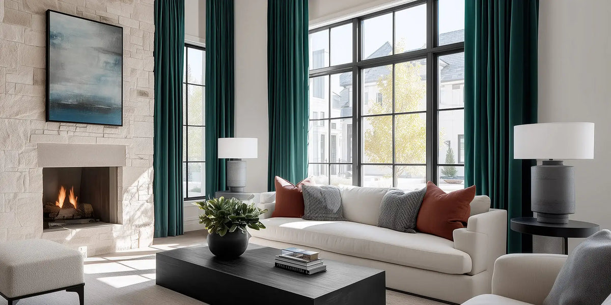Eclectic Living Room — Teal Velvet as Focal Point