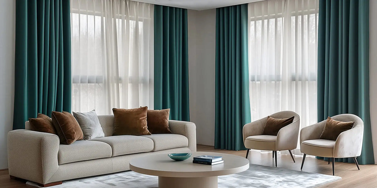 Bold Contemporary Living Room — Teal That Transforms