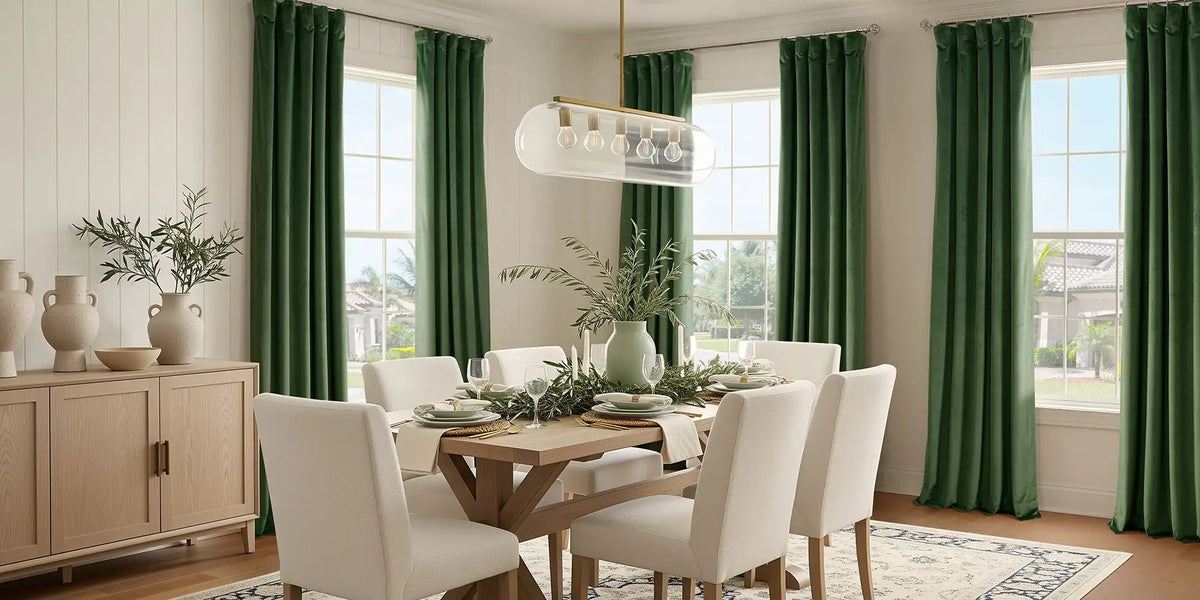 Coastal Dining Room — Green Velvet by the Palms