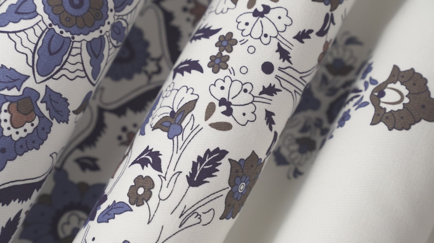 <p>Printed Cotton Roman Shades</p>