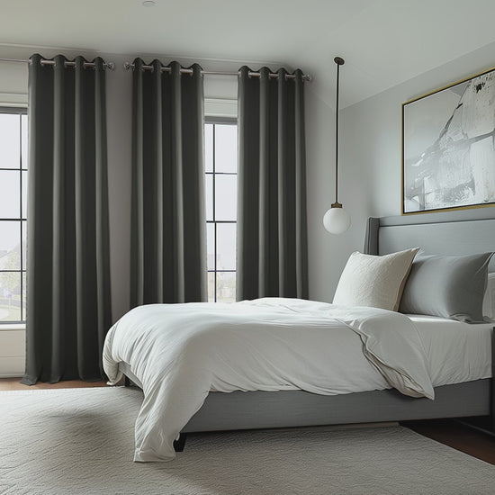 Anthracite Grey Grommet Room Darkening Curtain