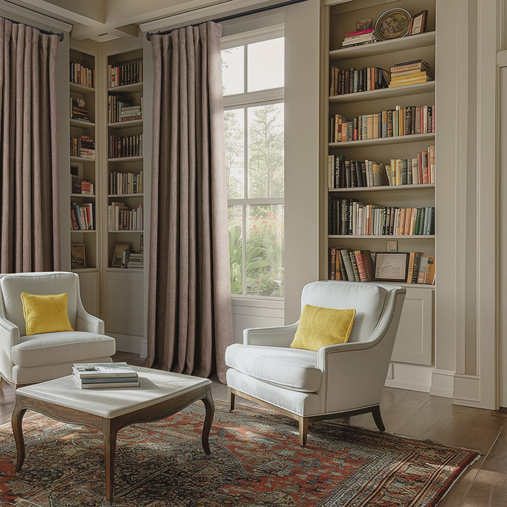 Dutch Cocoa Extra Wide Textured Faux Linen Room Darkening Curtain