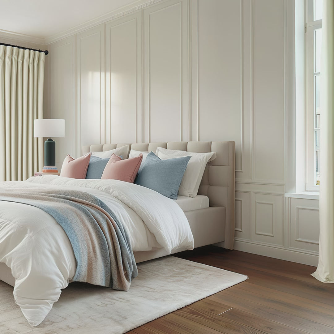 Au Lait Crème French Pleat Heritage Plush Velvet Room Darkening Curtain