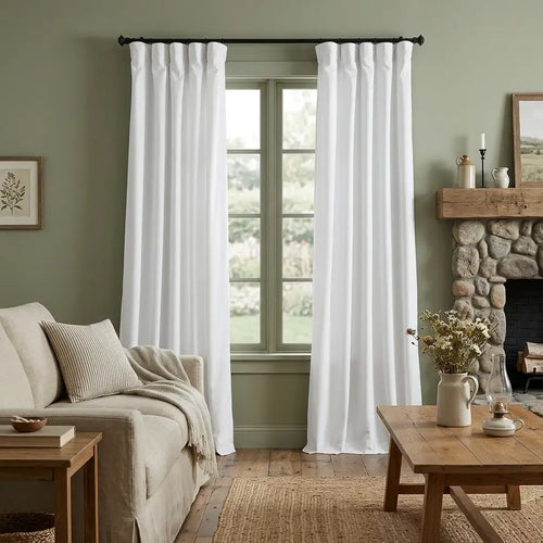 Pillow White Heritage Plush Velvet Room Darkening Curtain