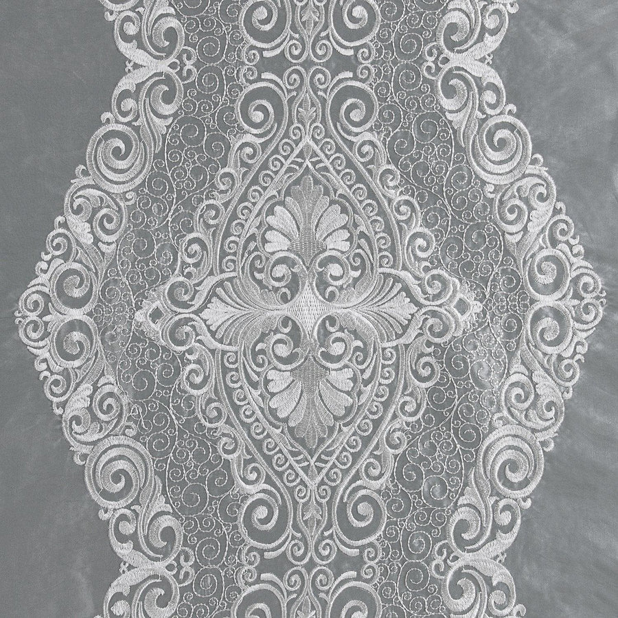 Chai Silver Grey Designer Embroidered Swatch - HalfPriceDrapes.com