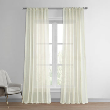 Antigua Cream Striped Linen Sheer Curtain
