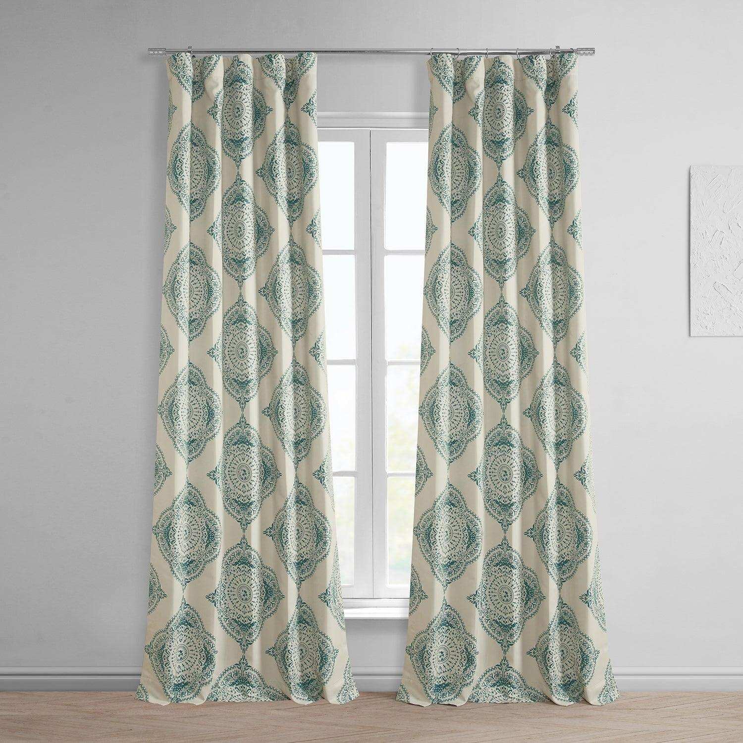 Henna Teal Room Darkening Curtain - HalfPriceDrapes.com