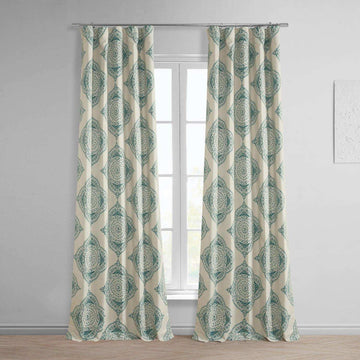 Henna Teal Room Darkening Curtain - HalfPriceDrapes.com