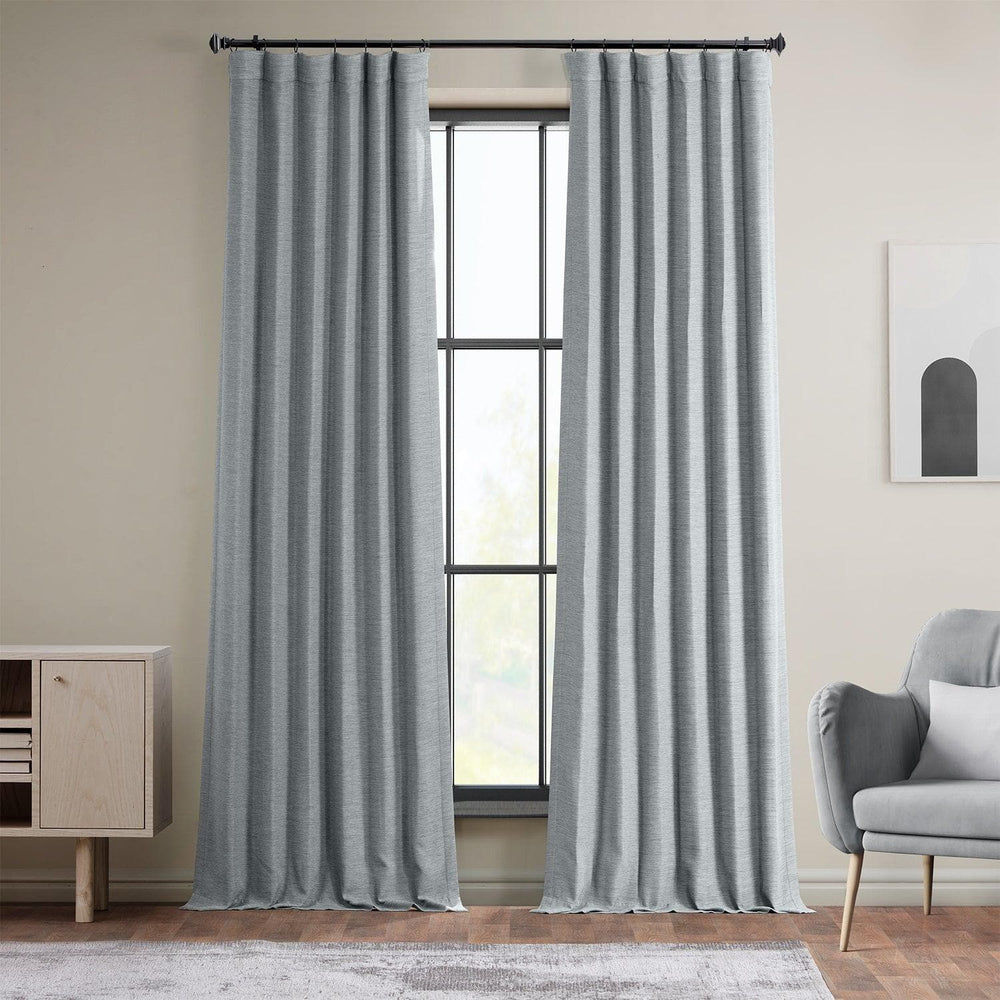 Gulf Blue Textured Bellino Room Darkening Curtain - HalfPriceDrapes.com