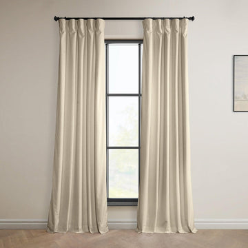 Angora Beige Signature Plush Velvet Hotel Blackout Curtain