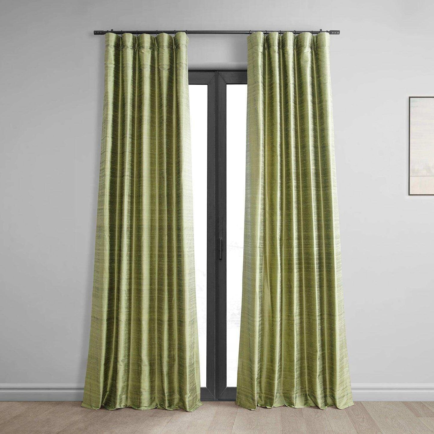 Paradise Green Textured Dupioni Silk Curtain - HalfPriceDrapes.com