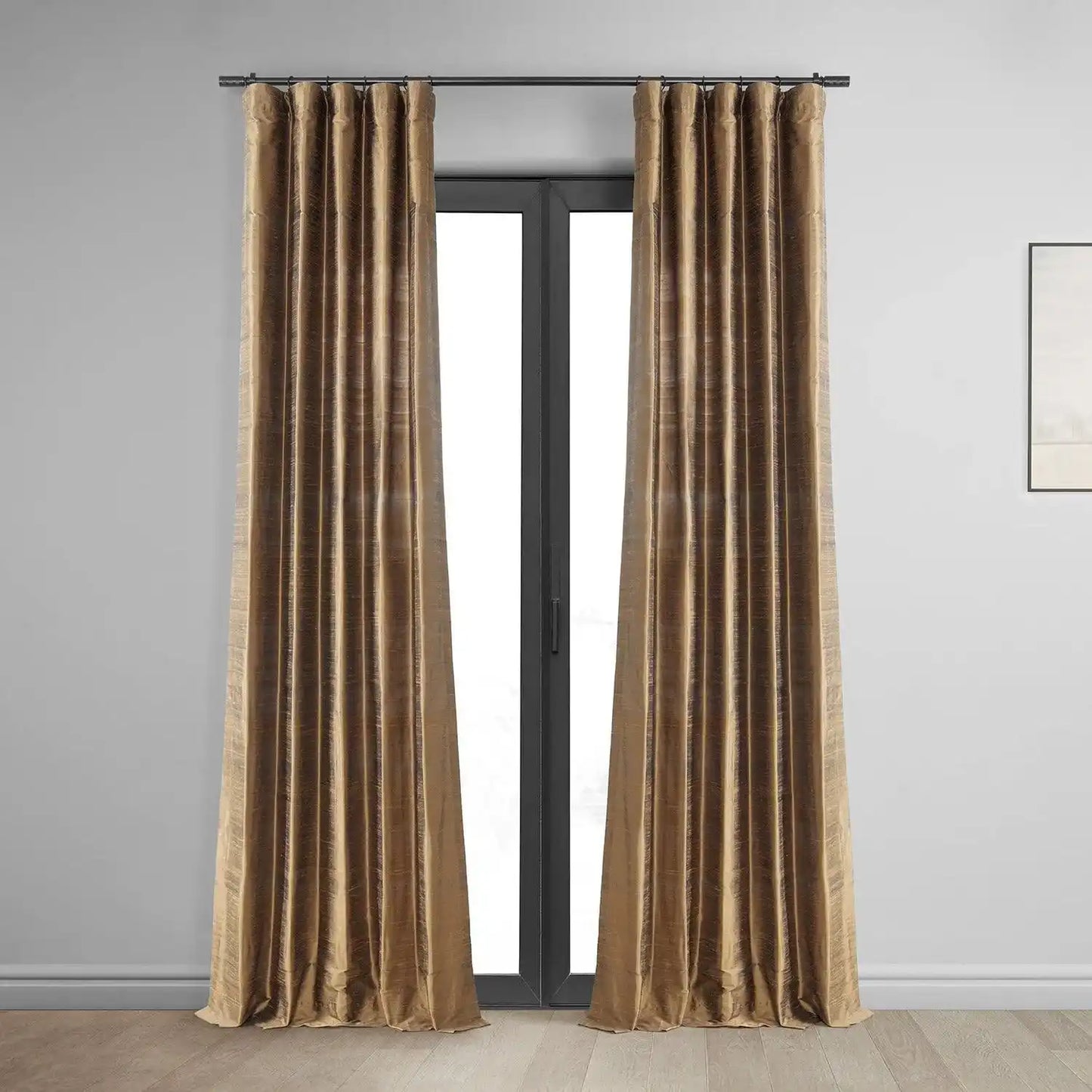 Mocha Textured Dupioni Silk Curtain - HalfPriceDrapes.com