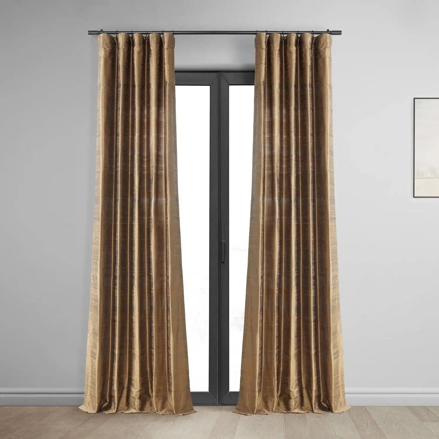 Mocha Textured Dupioni Silk Curtain - HalfPriceDrapes.com