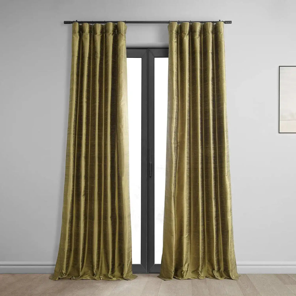 Sconce Gold Textured Dupioni Silk Curtain - HalfPriceDrapes.com