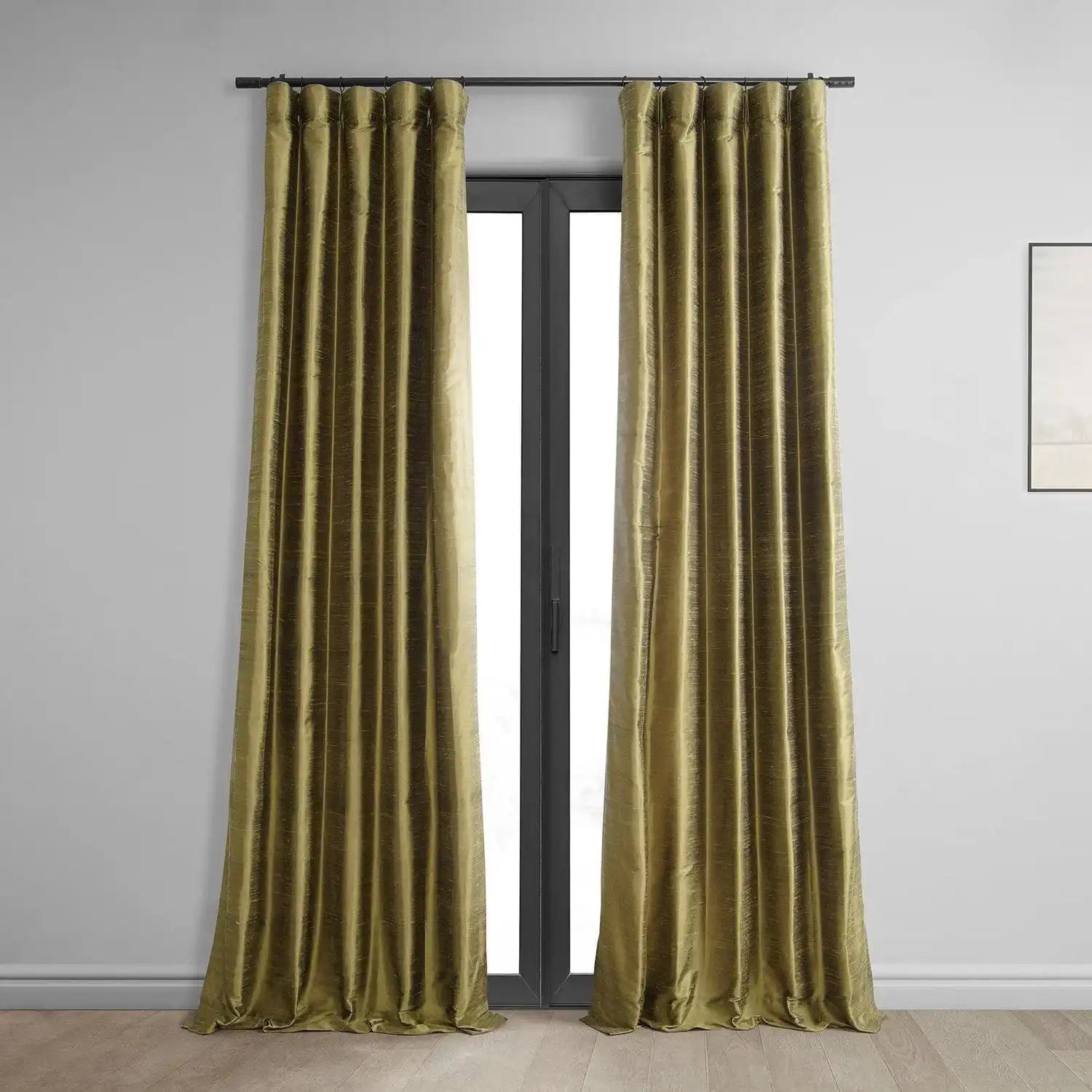 Sconce Gold Textured Dupioni Silk Curtain - HalfPriceDrapes.com