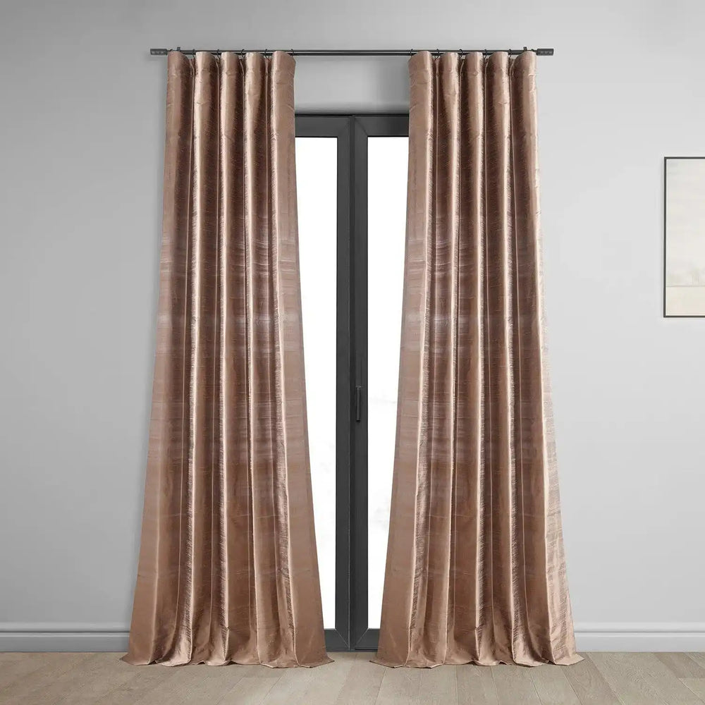 Sugar Maple Textured Dupioni Silk Curtain - HalfPriceDrapes.com