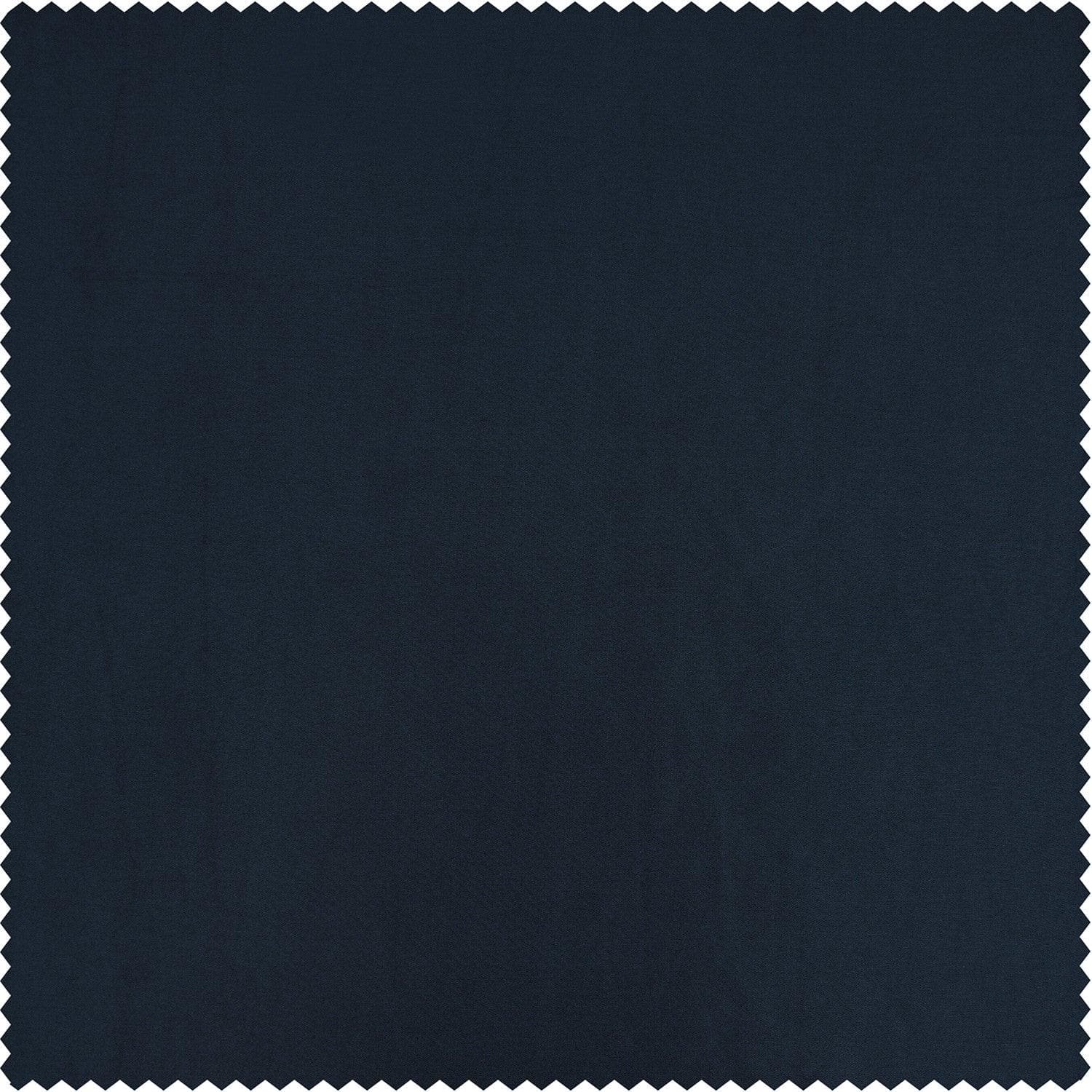 Navy Blue Grommet Faux Silk Taffeta Blackout Curtain