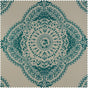 Henna Teal Emblem Room Darkening Curtain