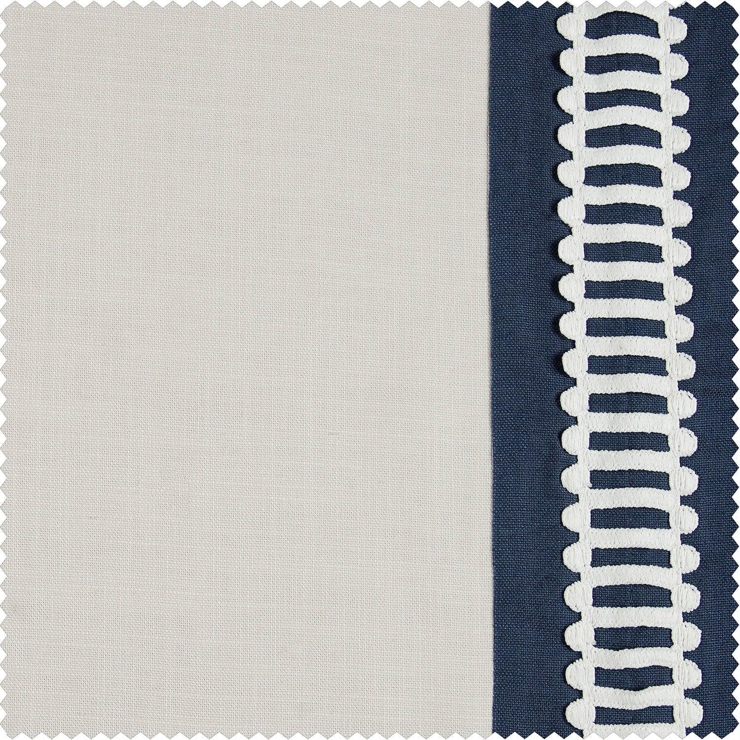 Blue River Bordered Modern Hampton Textured Cotton Curtain