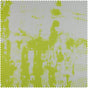 Dapple Green Abstract Printed Faux Linen Swatch