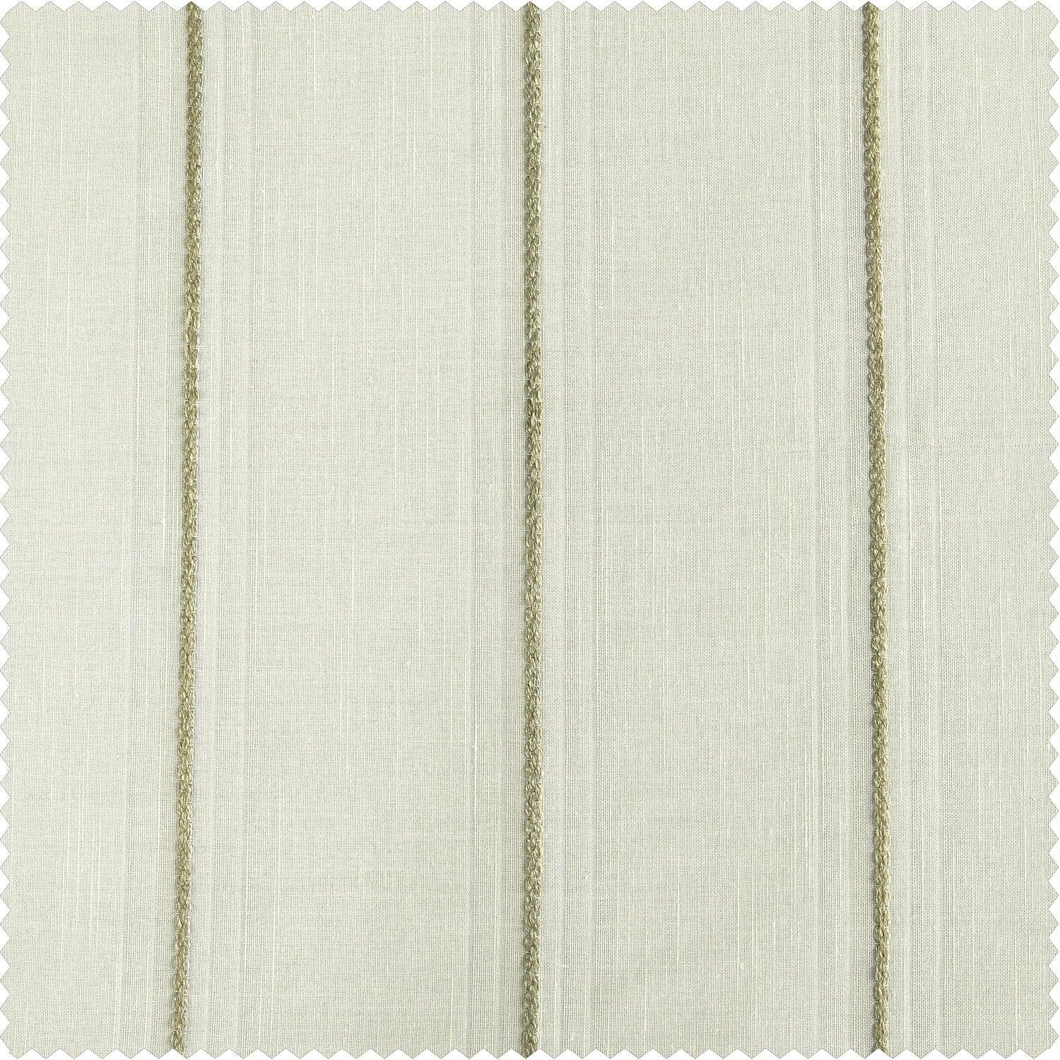 Meridian Gold Striped Linen Sheer Curtain Pair (2 Panels)