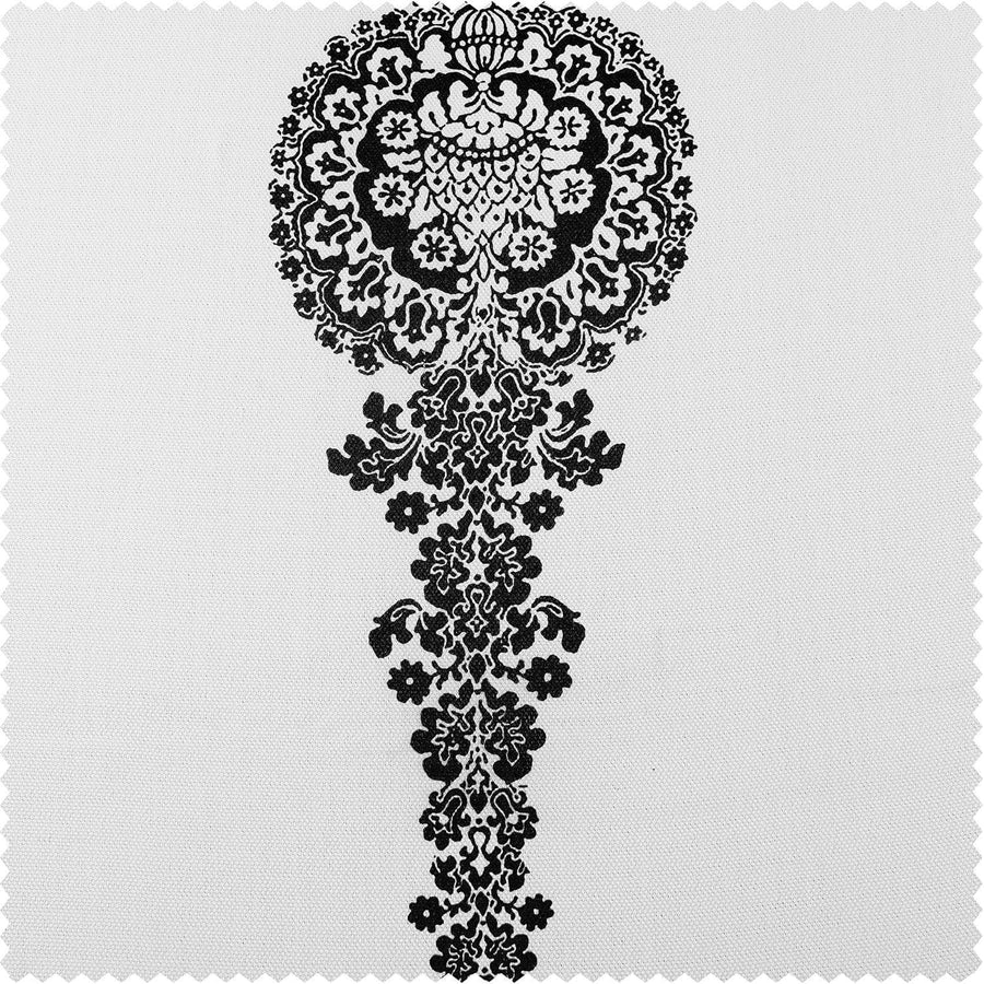 Cyprus Black Printed Faux Linen Swatch - HalfPriceDrapes.com