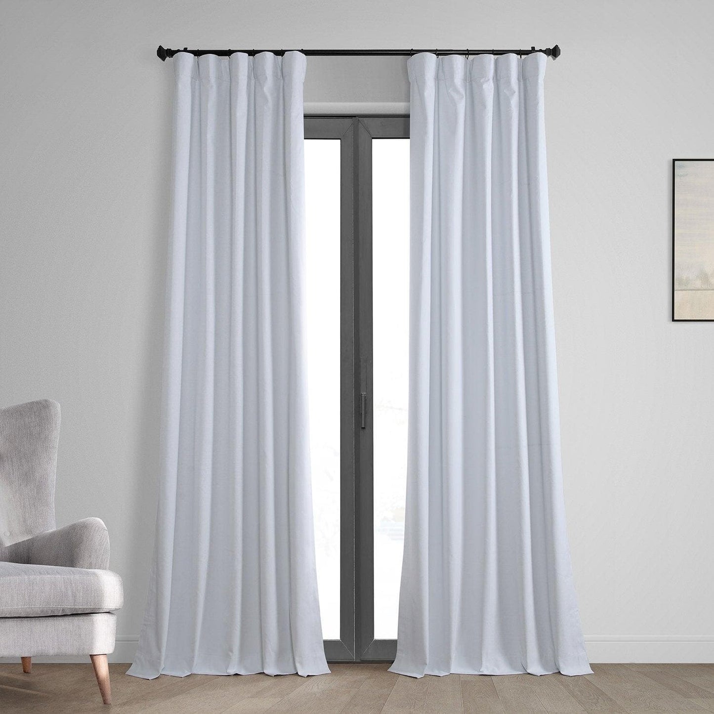 White Thermal Cross Linen Weave Blackout Curtain - HalfPriceDrapes.com