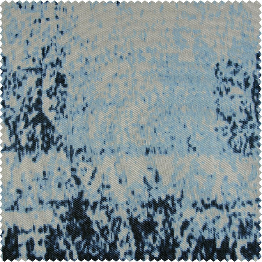 Raindrops Blue Printed Faux Linen Swatch - HalfPriceDrapes.com