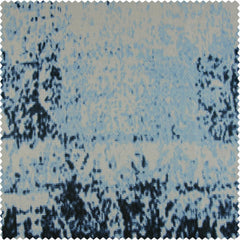 Raindrops Blue Printed Faux Linen Room Darkening Curtain