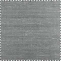 Mineral Grey Textured Dupioni Silk Room Darkening Curtain