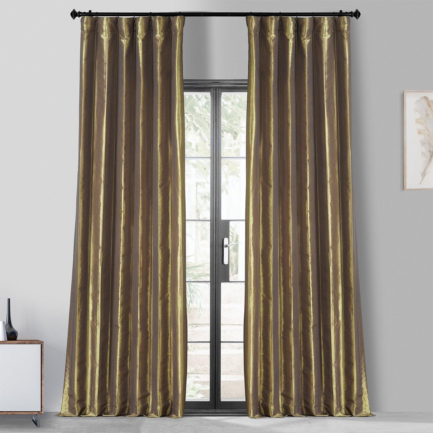 Gold Nugget Faux Silk Taffeta Blackout Curtain - HalfPriceDrapes.com