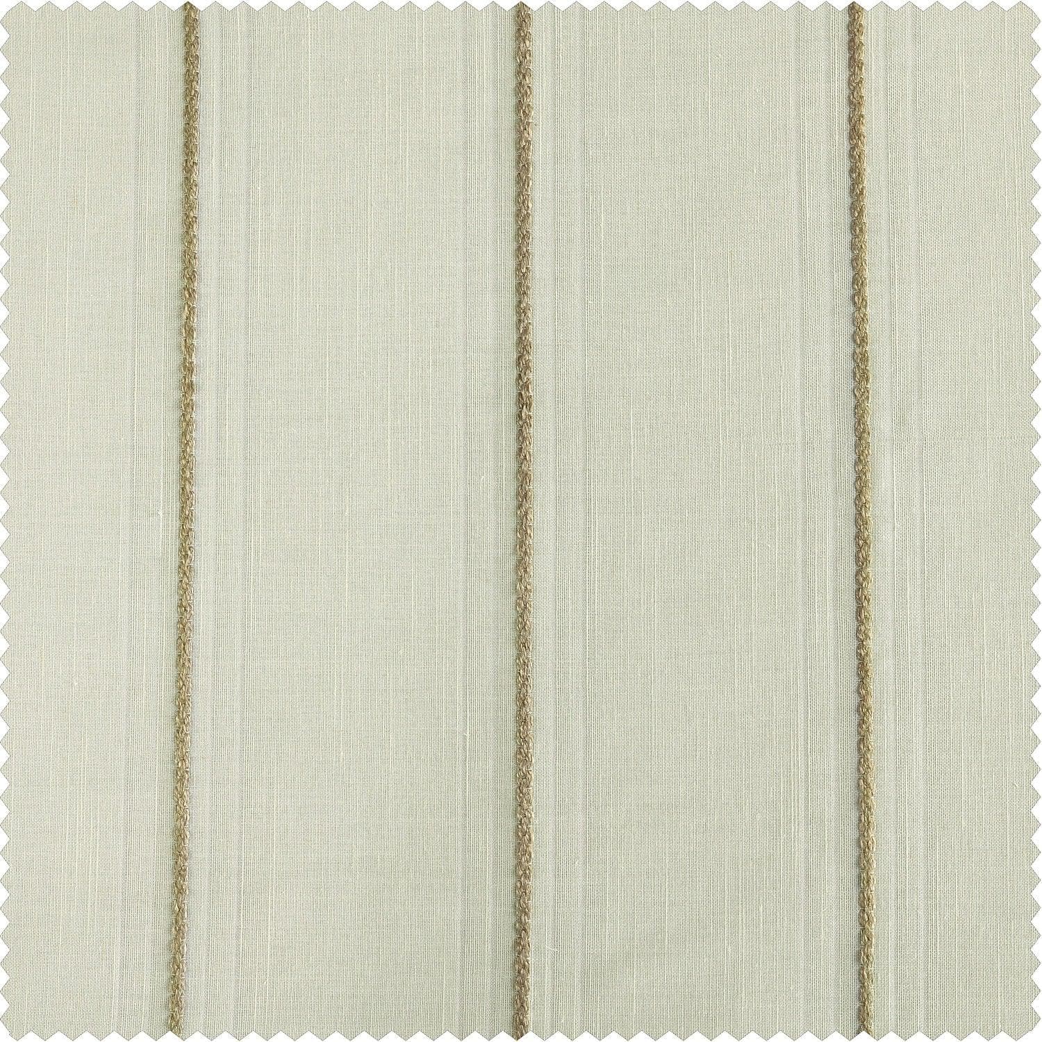 Aruba Gold Striped Striped Linen Sheer Custom Curtain