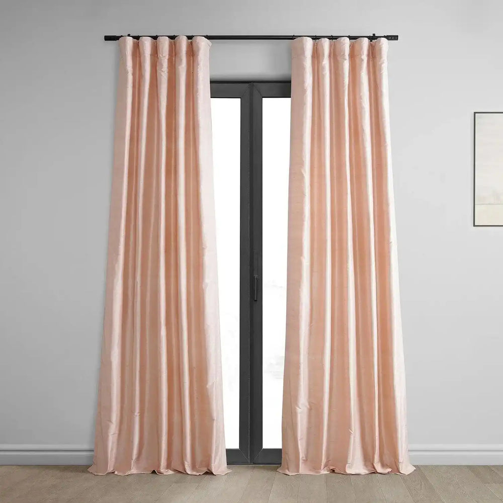 Truffle Pink Textured Dupioni Silk Curtain - HalfPriceDrapes.com
