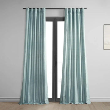 Siberian Ice Textured Dupioni Silk Curtain - HalfPriceDrapes.com