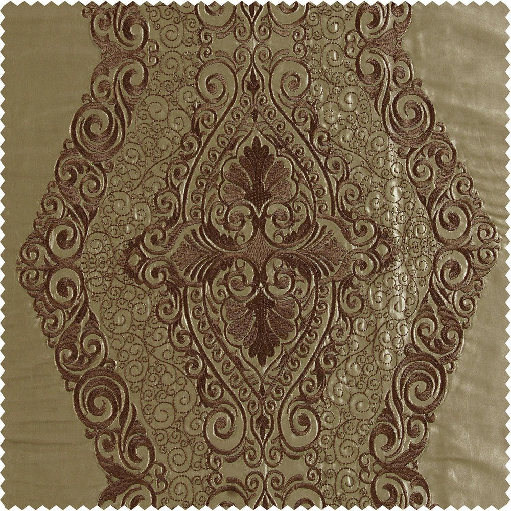 Chai Gold Designer Embroidered Swatch - HalfPriceDrapes.com