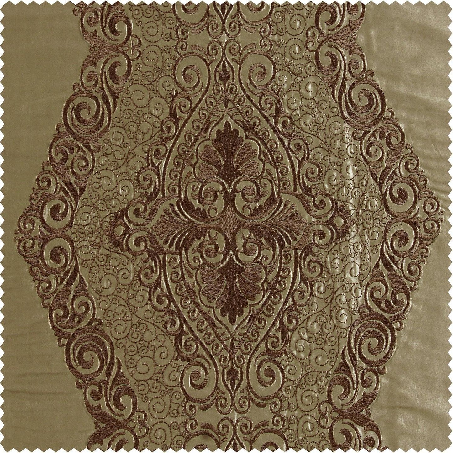 Chai Gold Designer Embroidered Swatch - HalfPriceDrapes.com