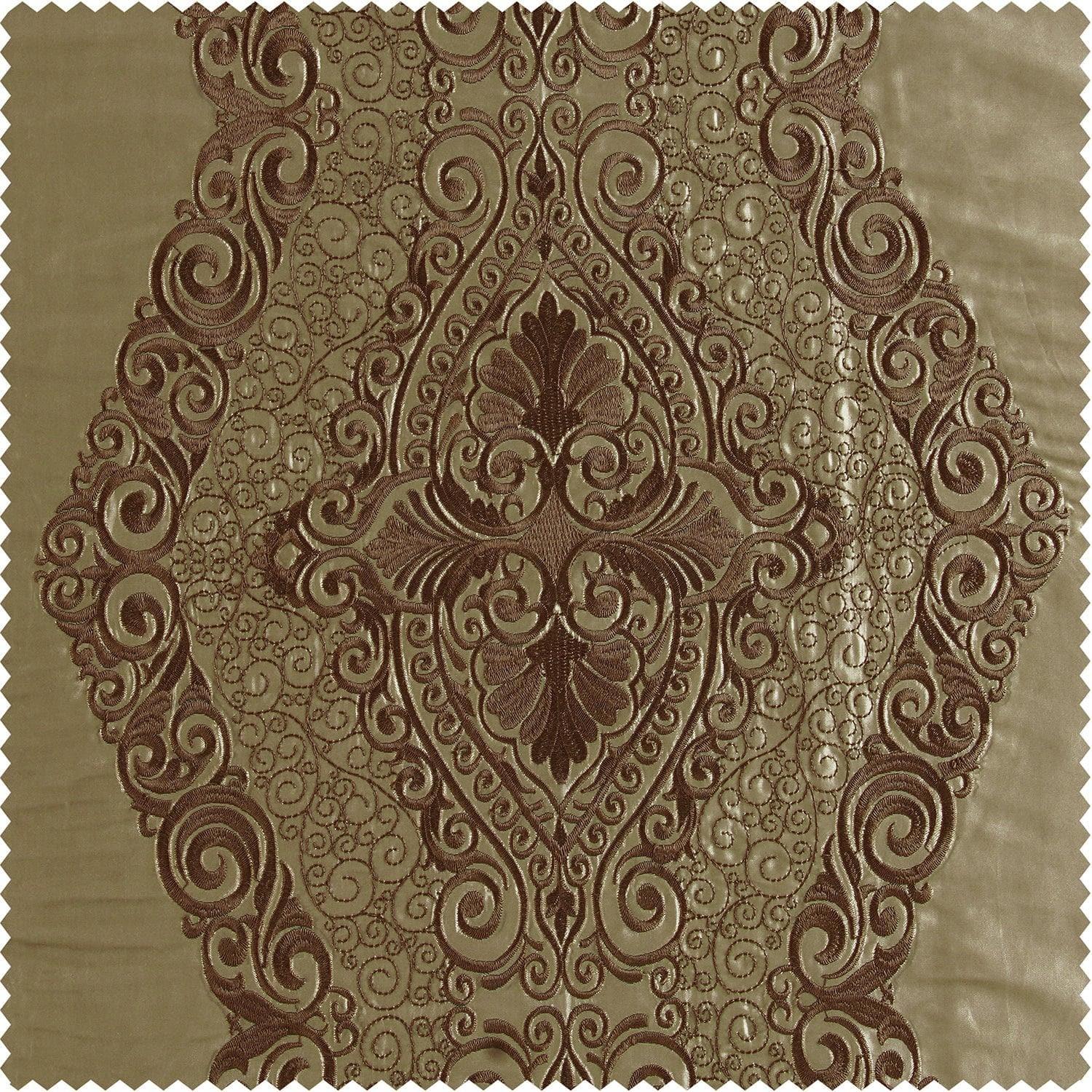 Chai Gold Designer Embroidered Swatch - HalfPriceDrapes.com