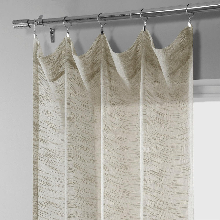 Natural Open Weave Linen Blend Sheer Curtain - HalfPriceDrapes.com